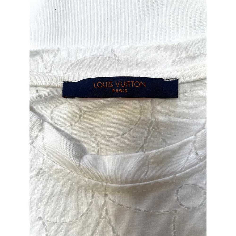 Louis Vuitton White Monogram Cotton Tee Shirt- Me… - image 5