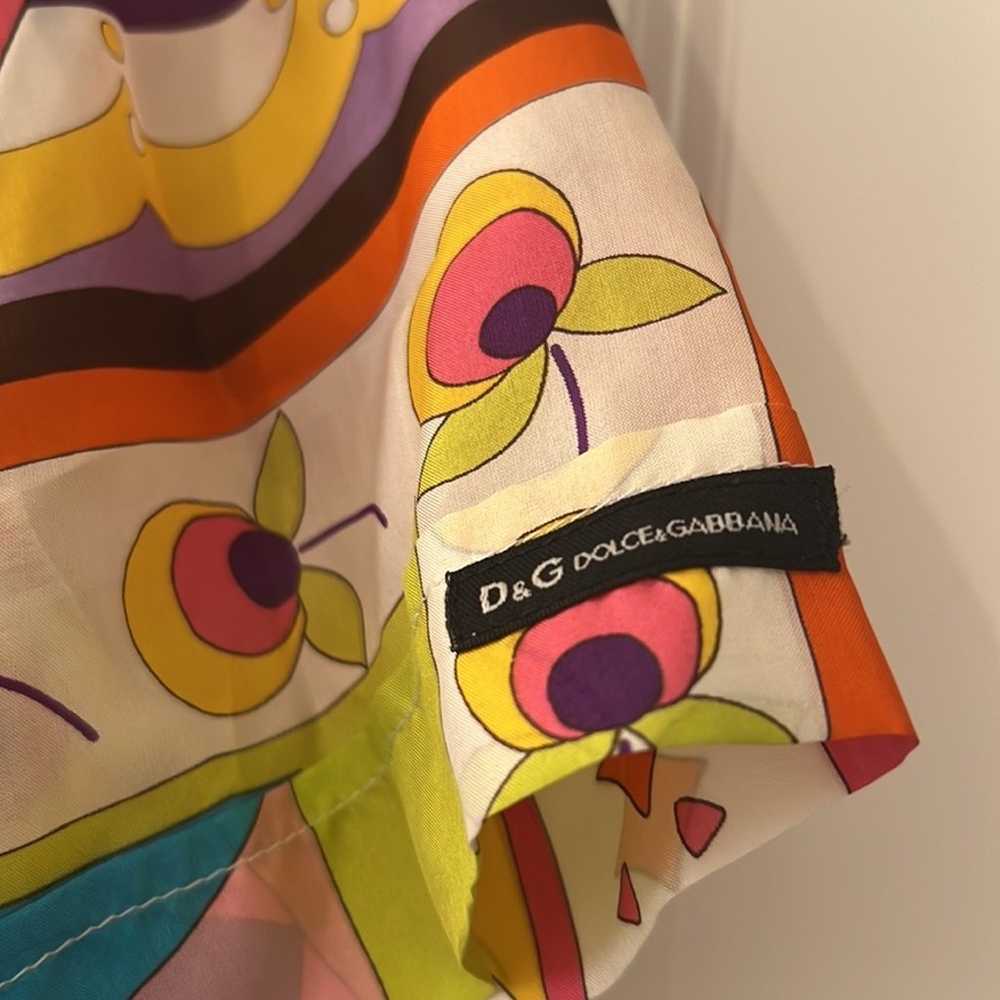 D&G Dolce & Gabbana Silk Blouse w Tie Detail - image 3