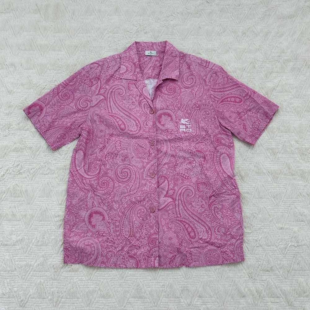 ETRO pink paisley print button up shirt - image 2