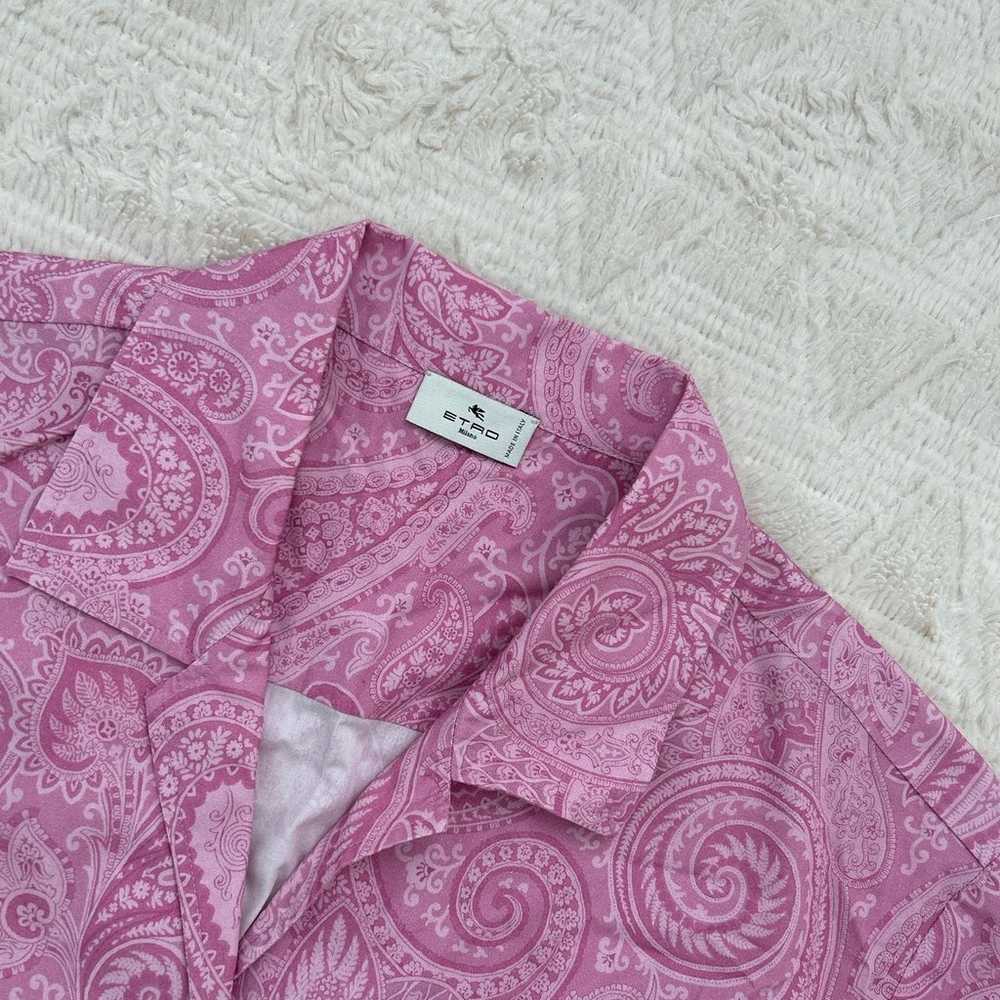 ETRO pink paisley print button up shirt - image 3