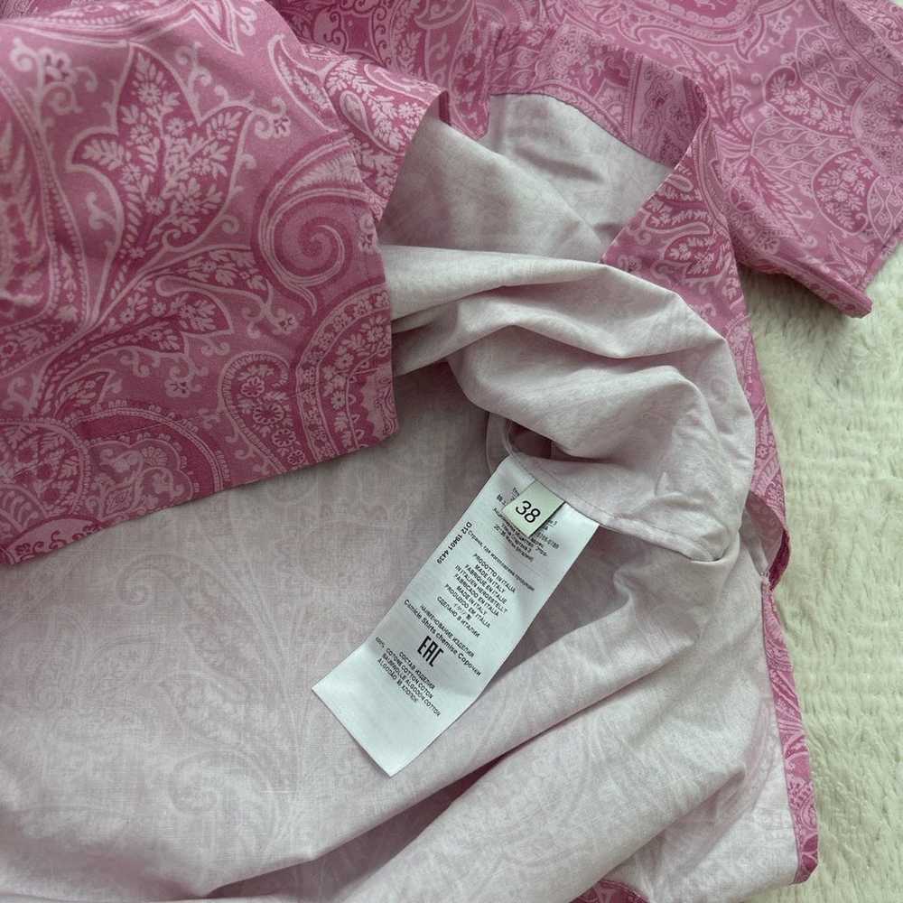 ETRO pink paisley print button up shirt - image 5