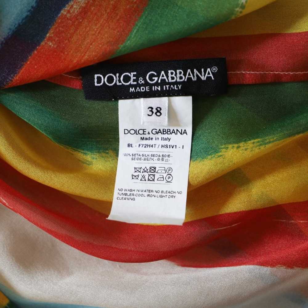 Dolce & Gabbana Multicolored Striped Chiffon Blou… - image 9