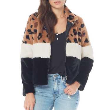 Saltwater Luxe faux fur jacket leopard print size… - image 1
