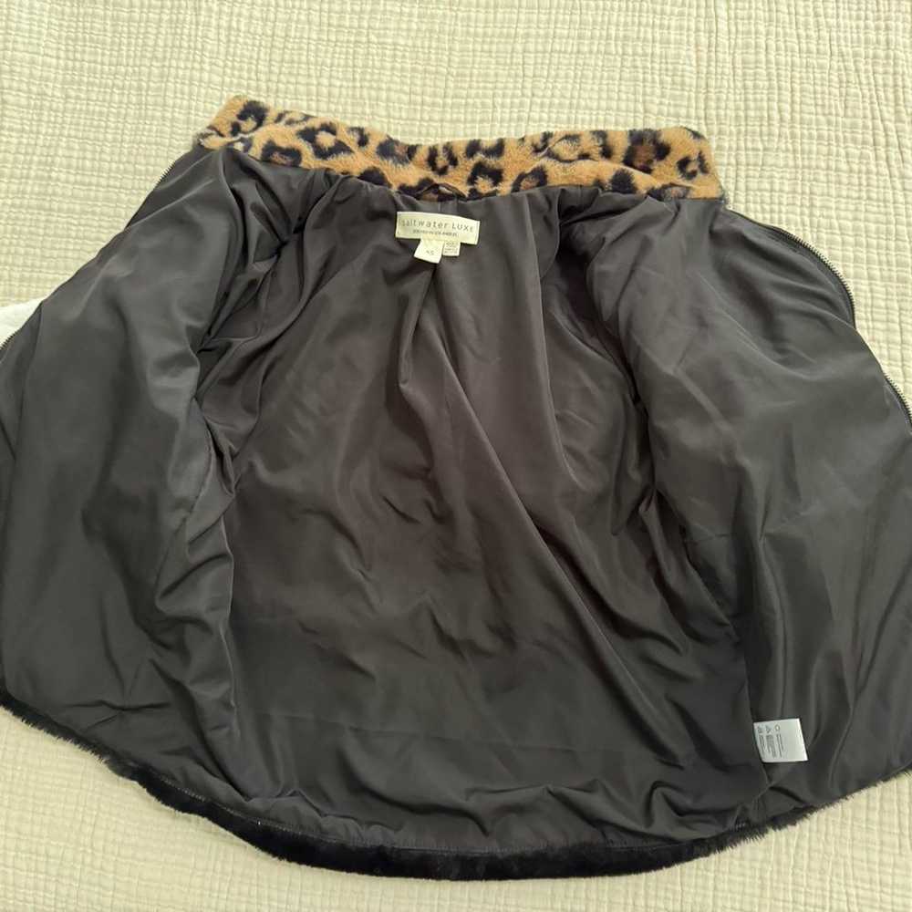 Saltwater Luxe faux fur jacket leopard print size… - image 5