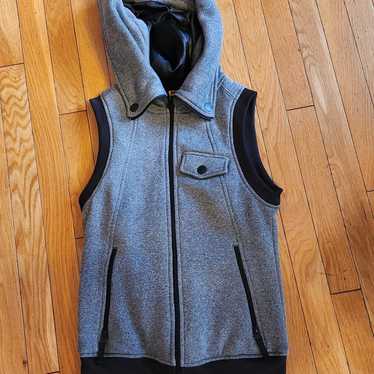 BURTON - Dryride Gray Hooded Zip Up Vest with Zip… - image 1