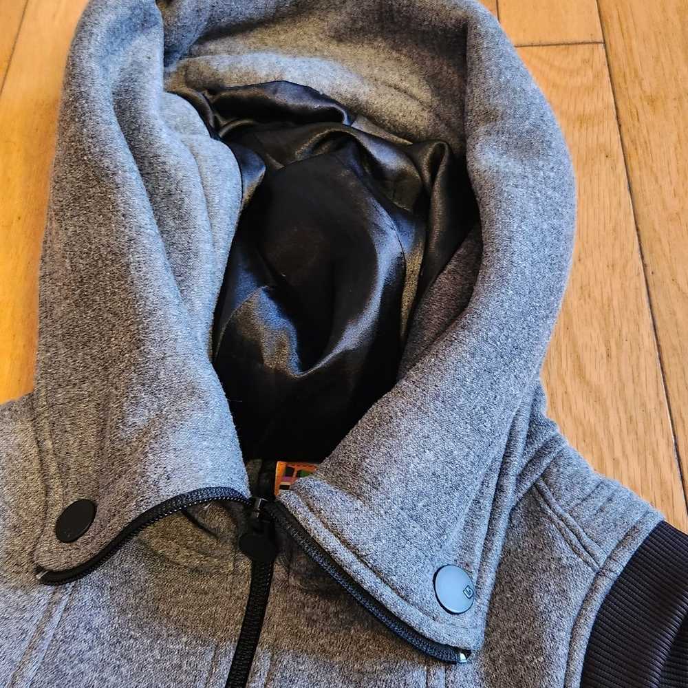 BURTON - Dryride Gray Hooded Zip Up Vest with Zip… - image 2