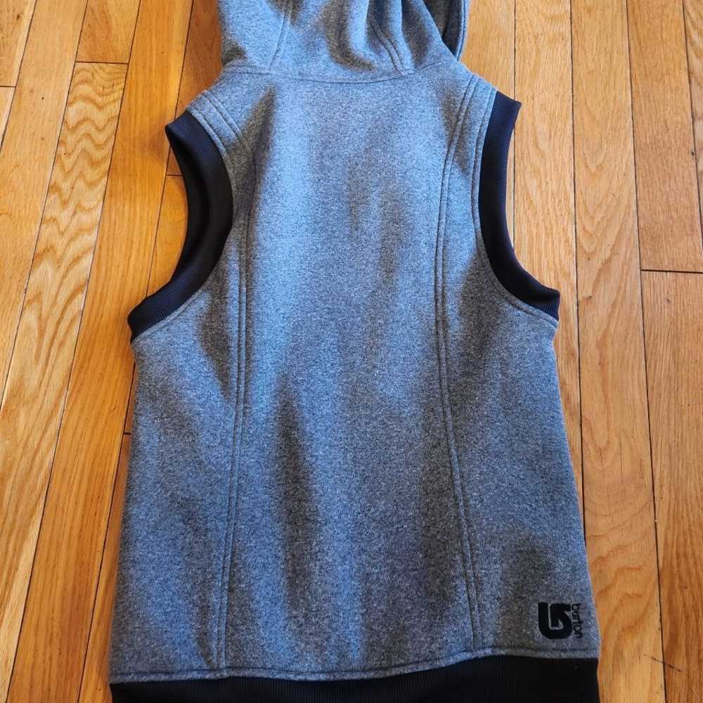BURTON - Dryride Gray Hooded Zip Up Vest with Zip… - image 3