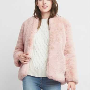 GAP Pink Faux Fur Jacket XS - image 1