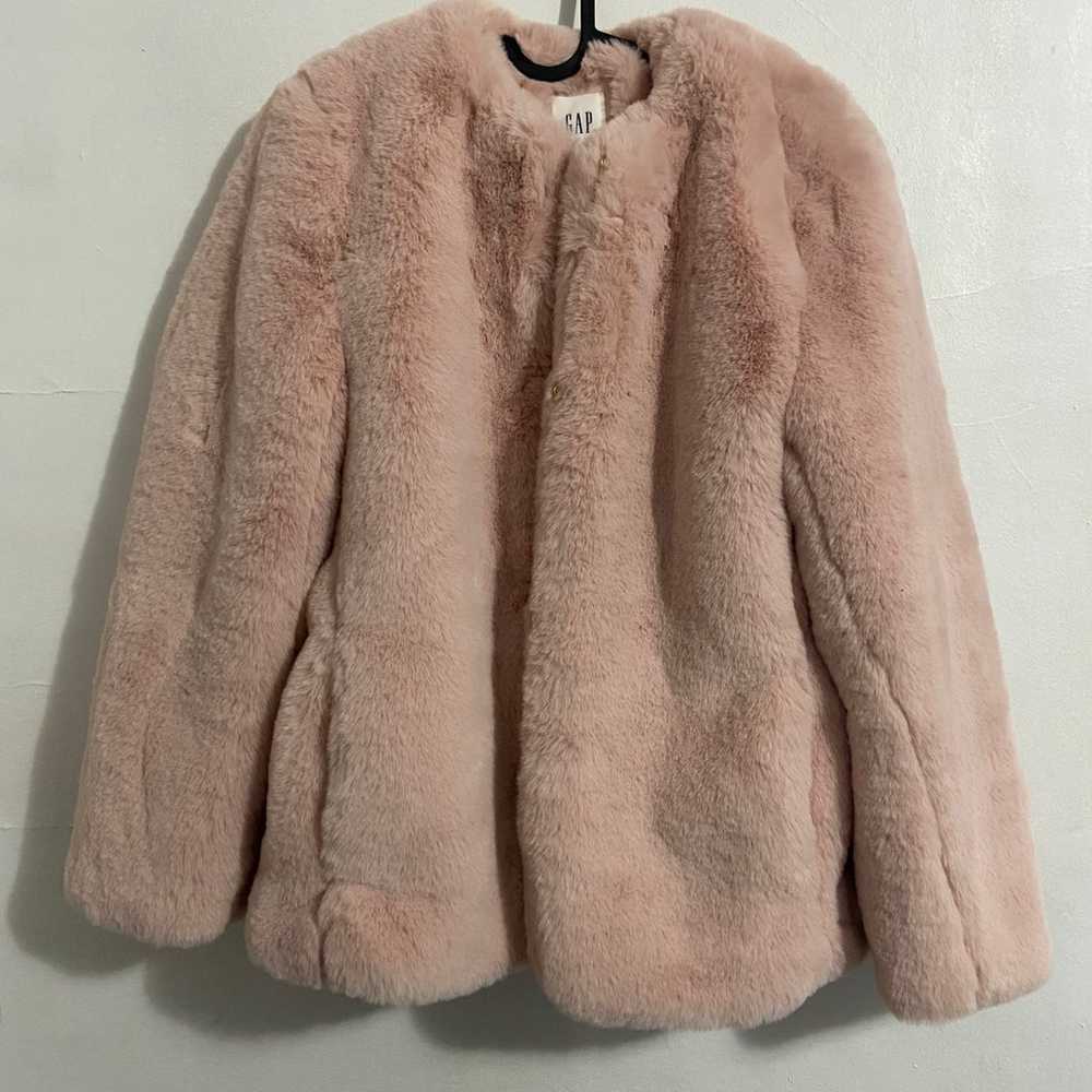 GAP Pink Faux Fur Jacket XS - image 3