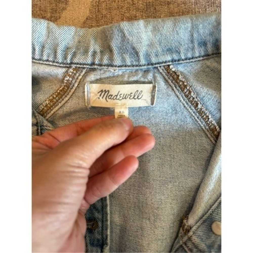 Madewell raglan oversized denim jacket size xs - image 5