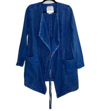 ANTHROPOLOGIE HEI HEI LONG DENIM PARKA LINEN BLEN… - image 1