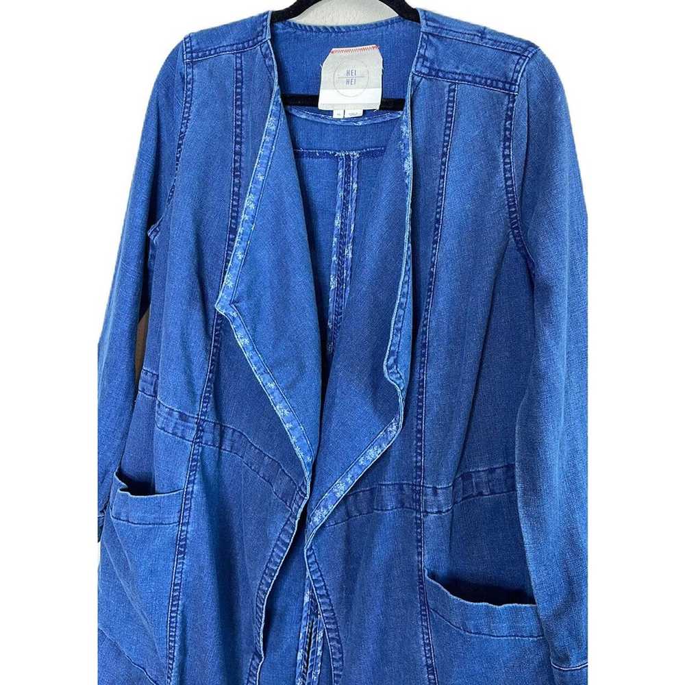 ANTHROPOLOGIE HEI HEI LONG DENIM PARKA LINEN BLEN… - image 7