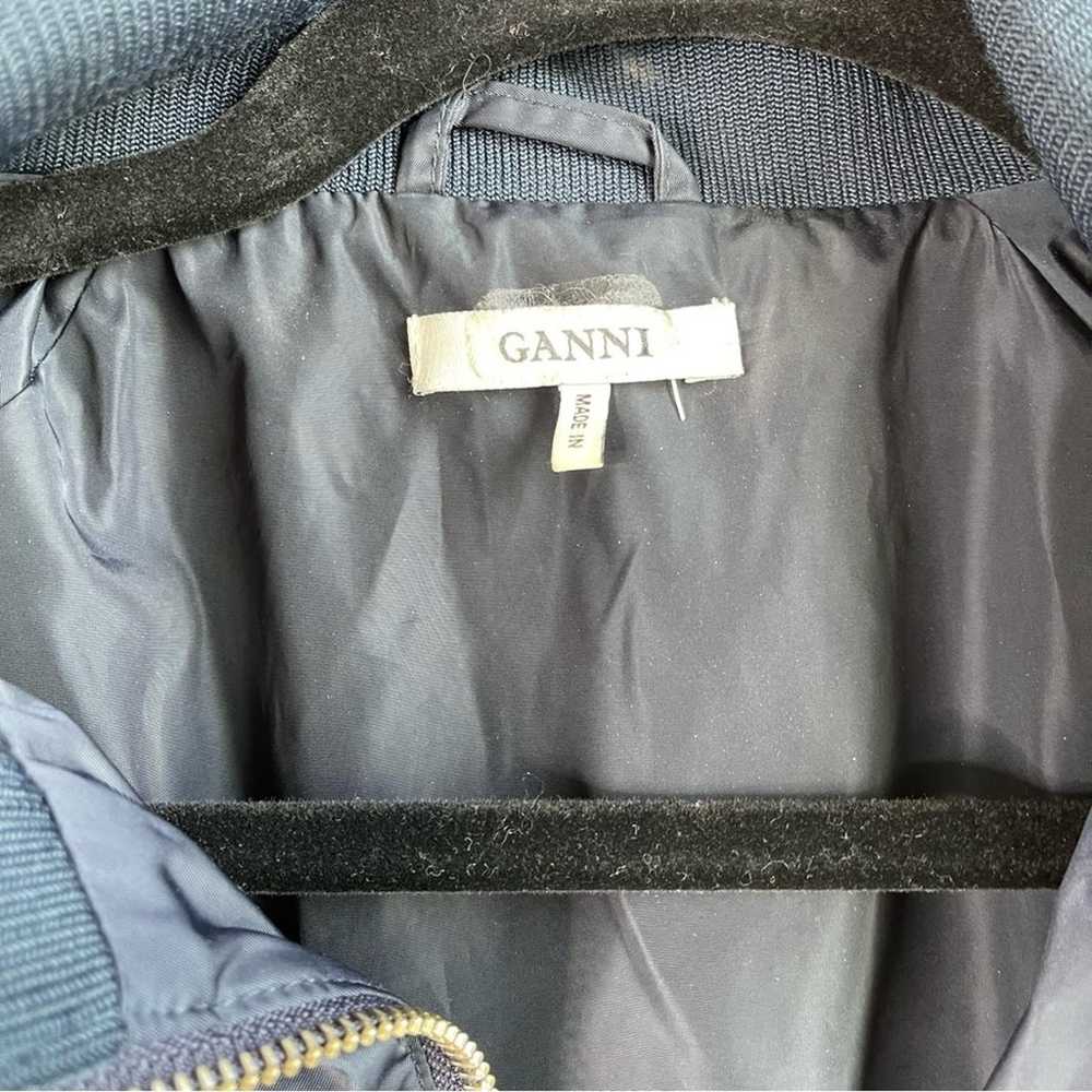 Ganni blue zip up cargo windbreaker jacket size XS - image 2