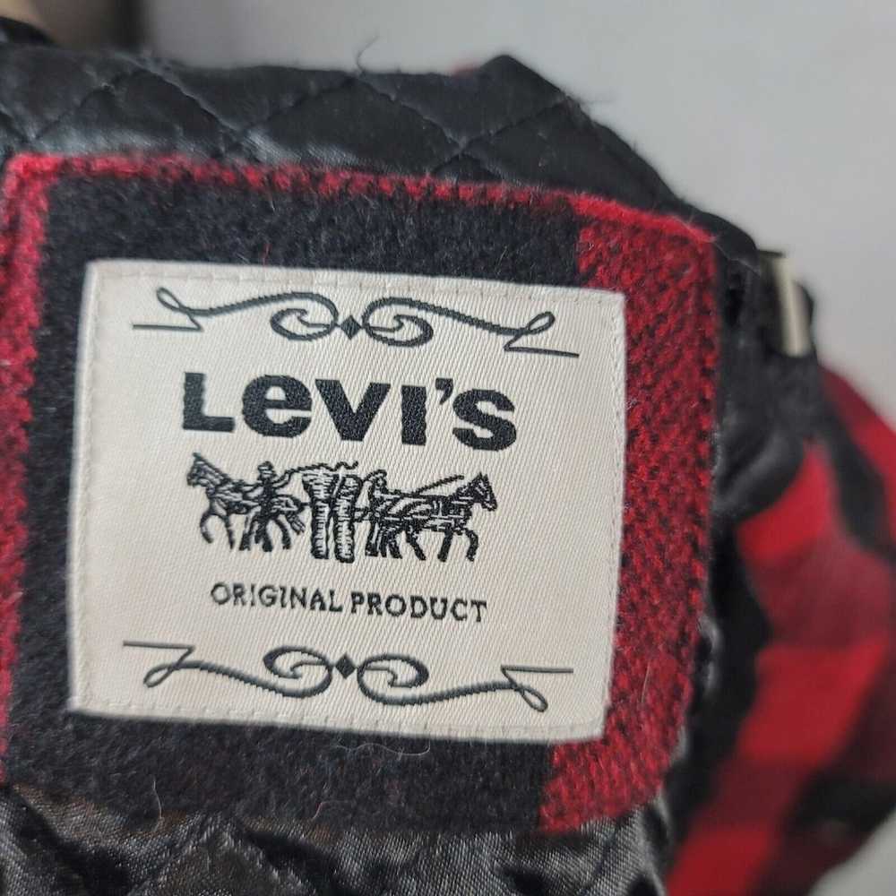 LEVI STRAUSS Buffalo Plaid Toggle Jacket Hooded Q… - image 4