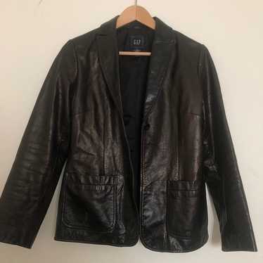 Vintage Gap y2k 2000s leather jacket blazer cut XS - image 1