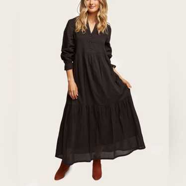 Able Jane Black Cotton Maxi Dress Size Small
