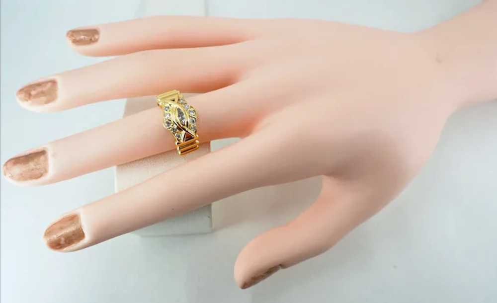 20% REDUCED! Massive 18K solid gold ring with nat… - image 2
