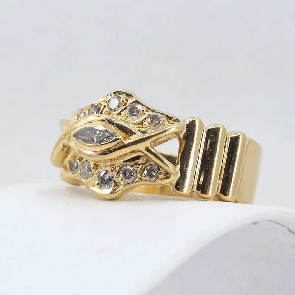20% REDUCED! Massive 18K solid gold ring with nat… - image 3