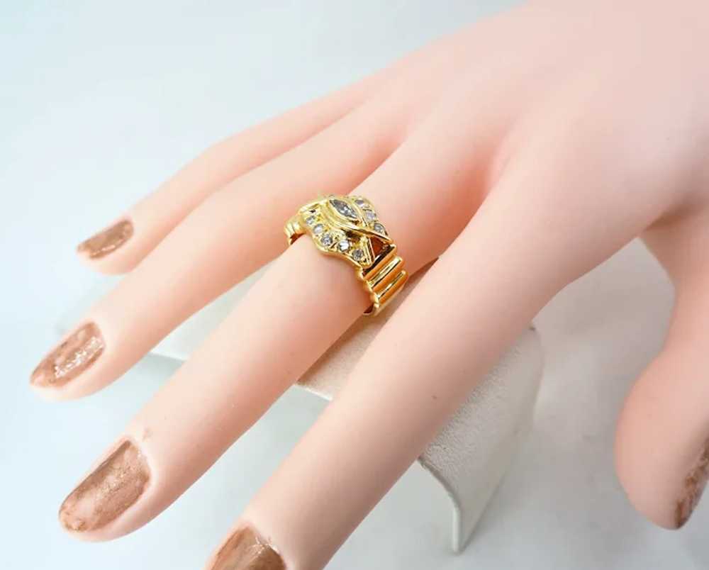 20% REDUCED! Massive 18K solid gold ring with nat… - image 4