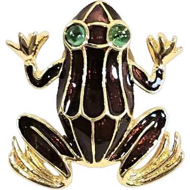 Black Spotted Frog Lapel Pin Silver Trim with Blue Enamel Pin Luck Frog Tie Tack hotsell Pin