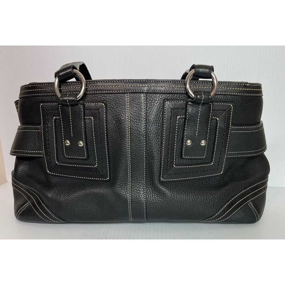 Coach Vintage Hampton Black Pebbled Leather Satch… - image 2