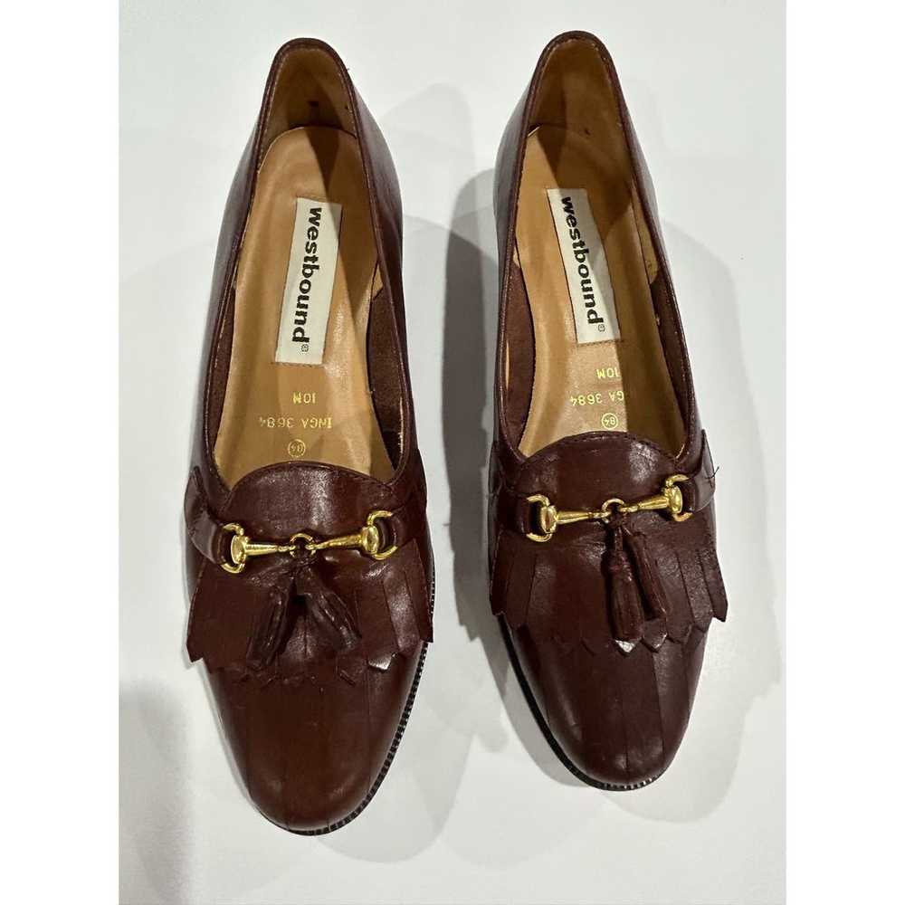 Vintage Genuine brown Leather loafers Westbound E… - image 1