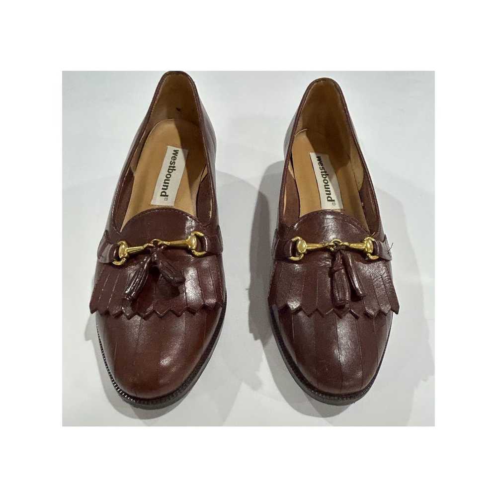 Vintage Genuine brown Leather loafers Westbound E… - image 2