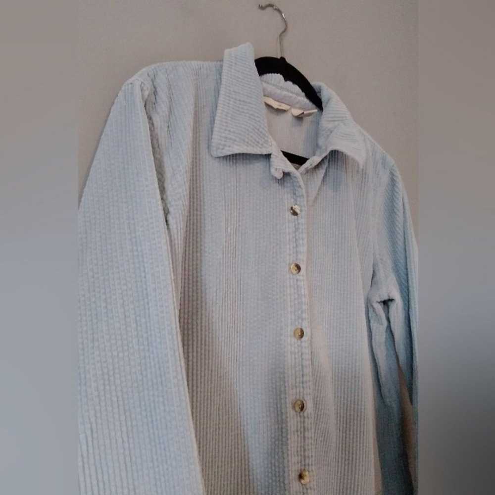 J.Jill Light Blue Button-up Courduroy Shacket - image 6