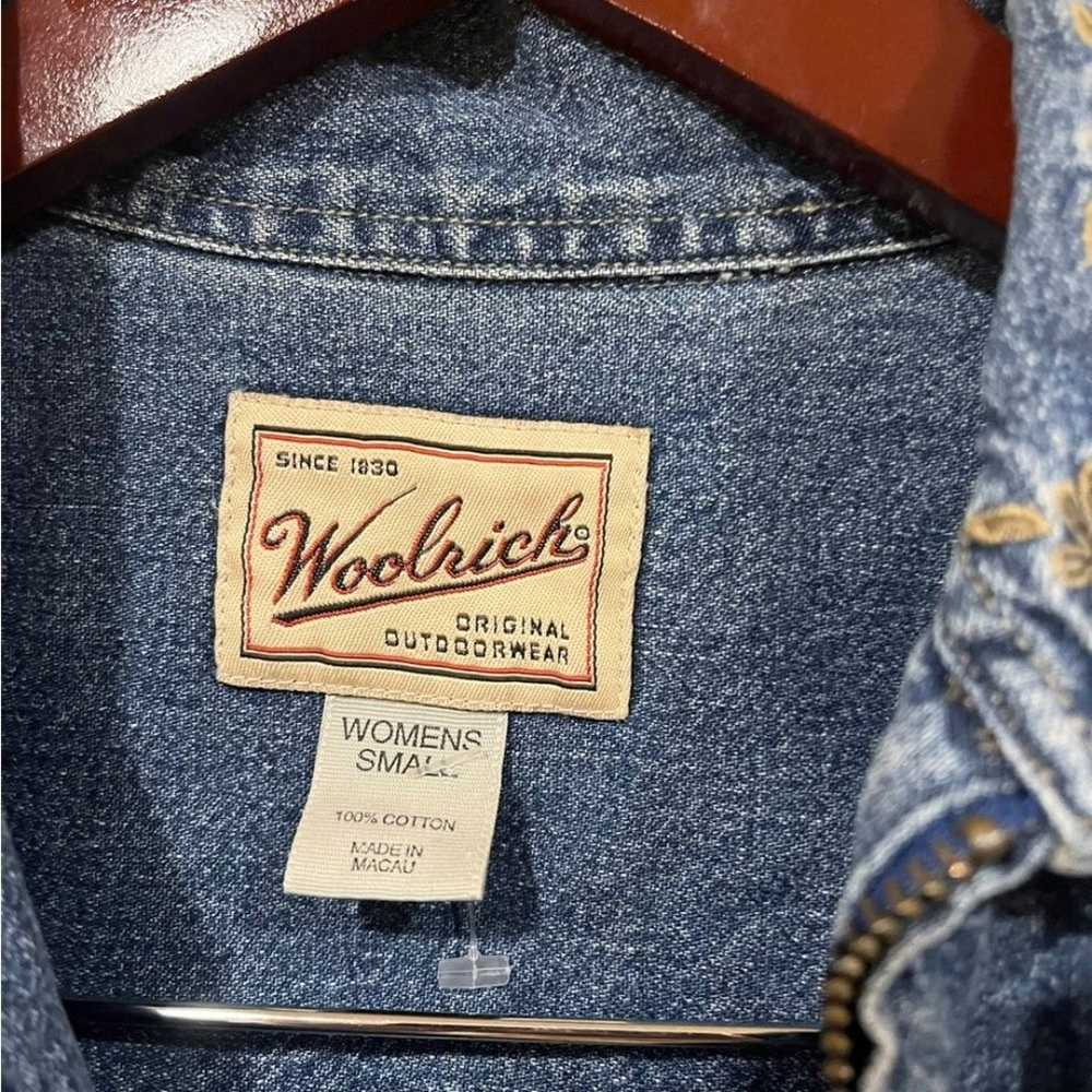Vintage Woolrich Womens Denim Zip Up Collared Shi… - image 4