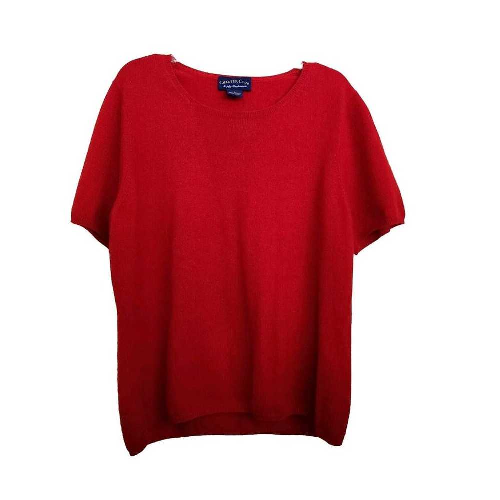 EUC Charter Club 100% 2-ply cashmere short sleeve… - image 1
