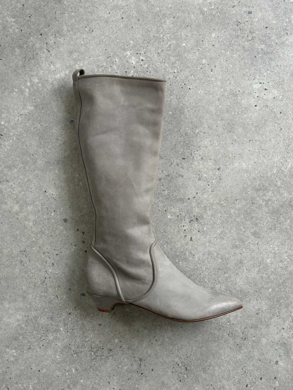Italian Vintage Nubuck Leather Knee Boots - UK 3 … - image 1