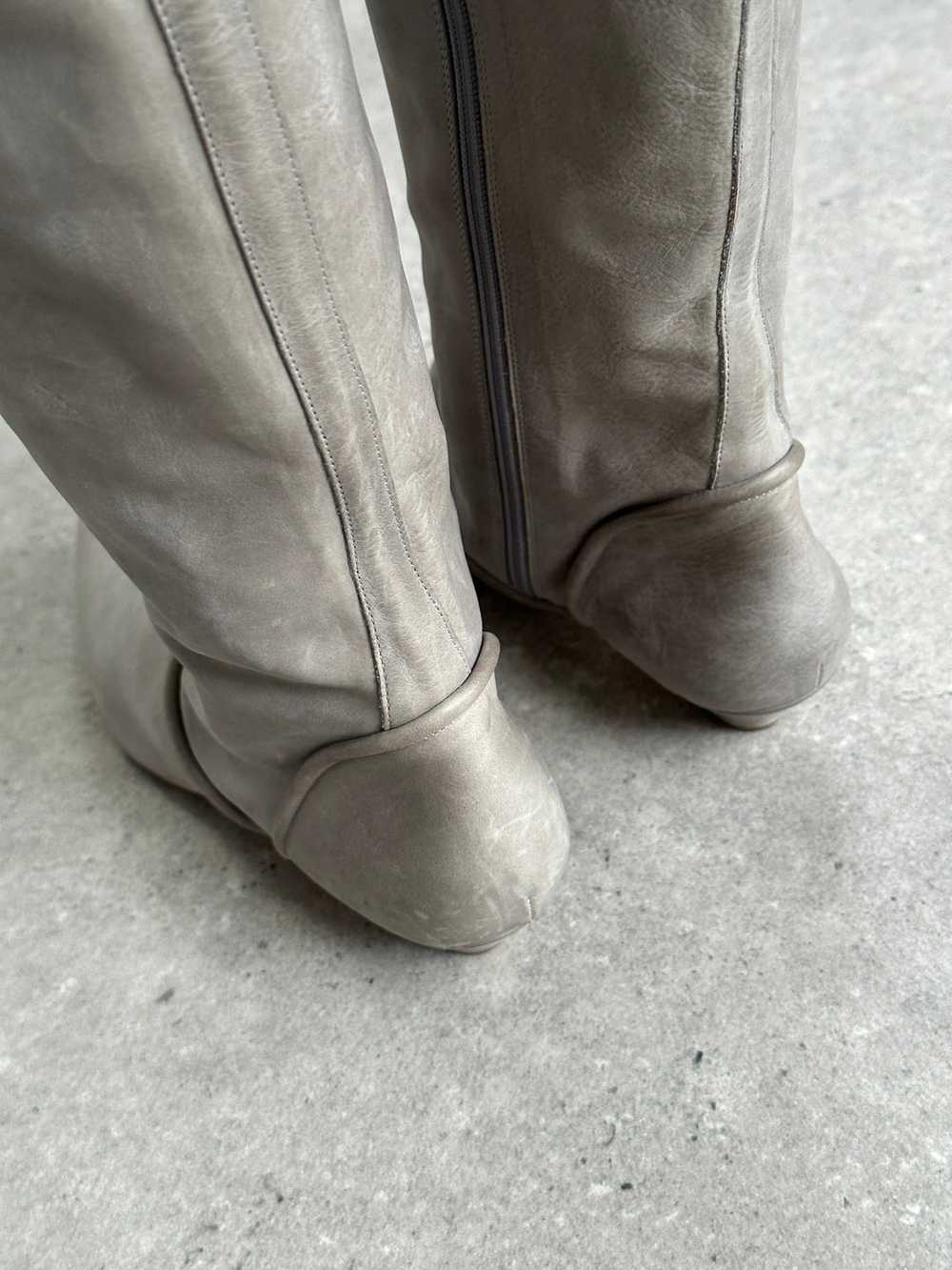 Italian Vintage Nubuck Leather Knee Boots - UK 3 … - image 7