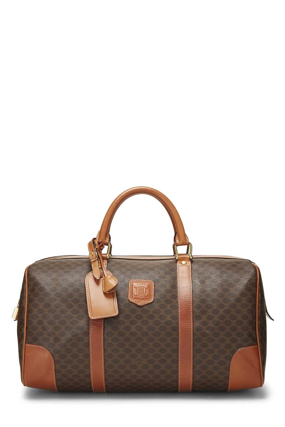 Brown Coated Canvas Macadam Boston Bag - image 1