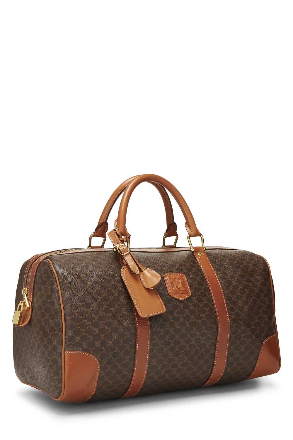 Brown Coated Canvas Macadam Boston Bag - image 2