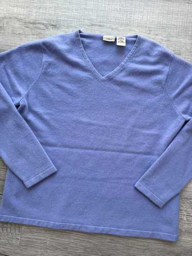 Vintage LL Bean Purple Cashmere V Neck Sweater - image 1