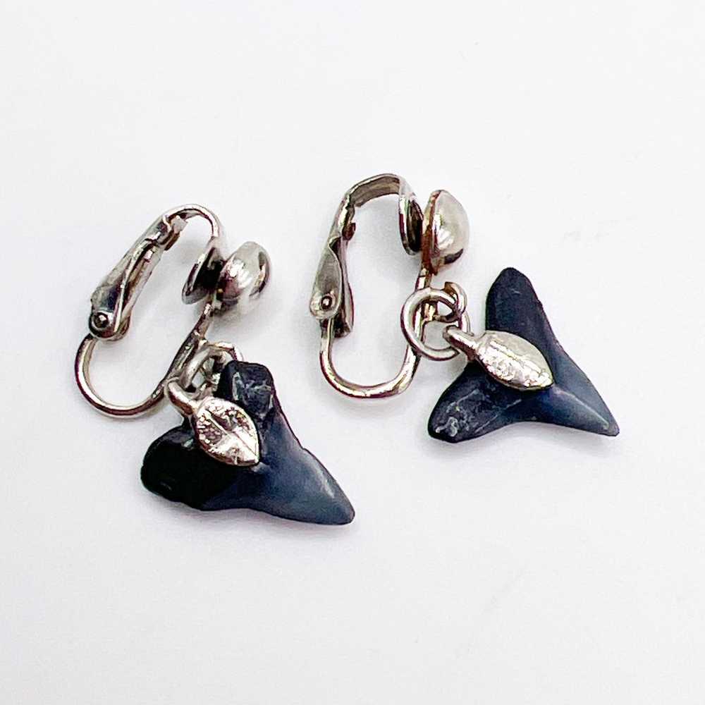 Vintage Shark Tooth Earrings - image 2