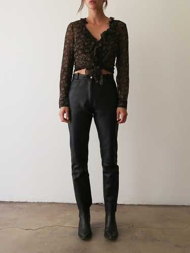 High Waist Leather Pants | 27w