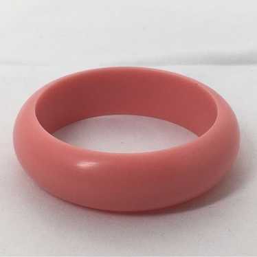 Vintage Bubblegum Pink Lucite Wide Bangle Bracelet - image 1