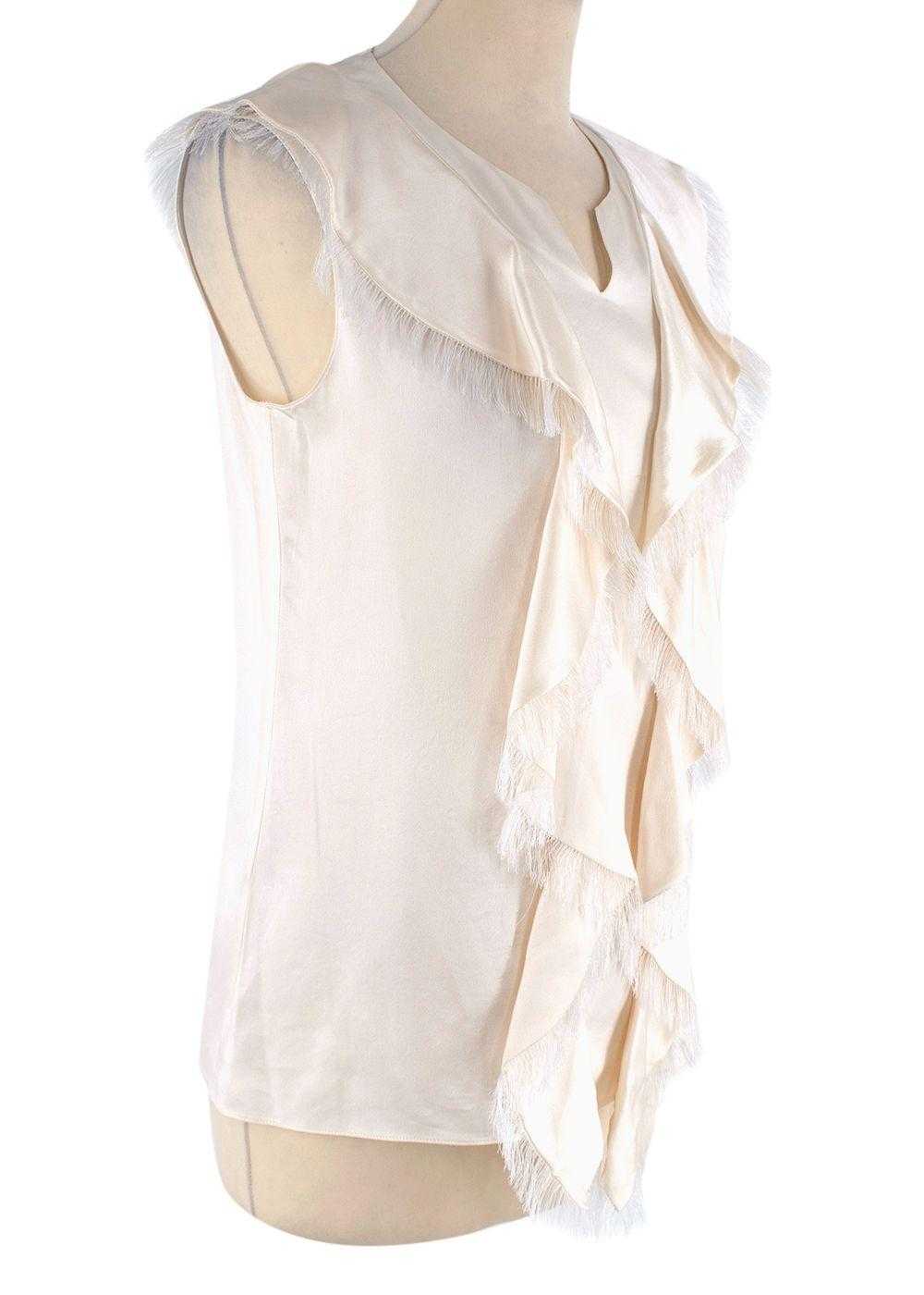Managed by hewi Cream Silk Frilled Sleeveless Top - image 3