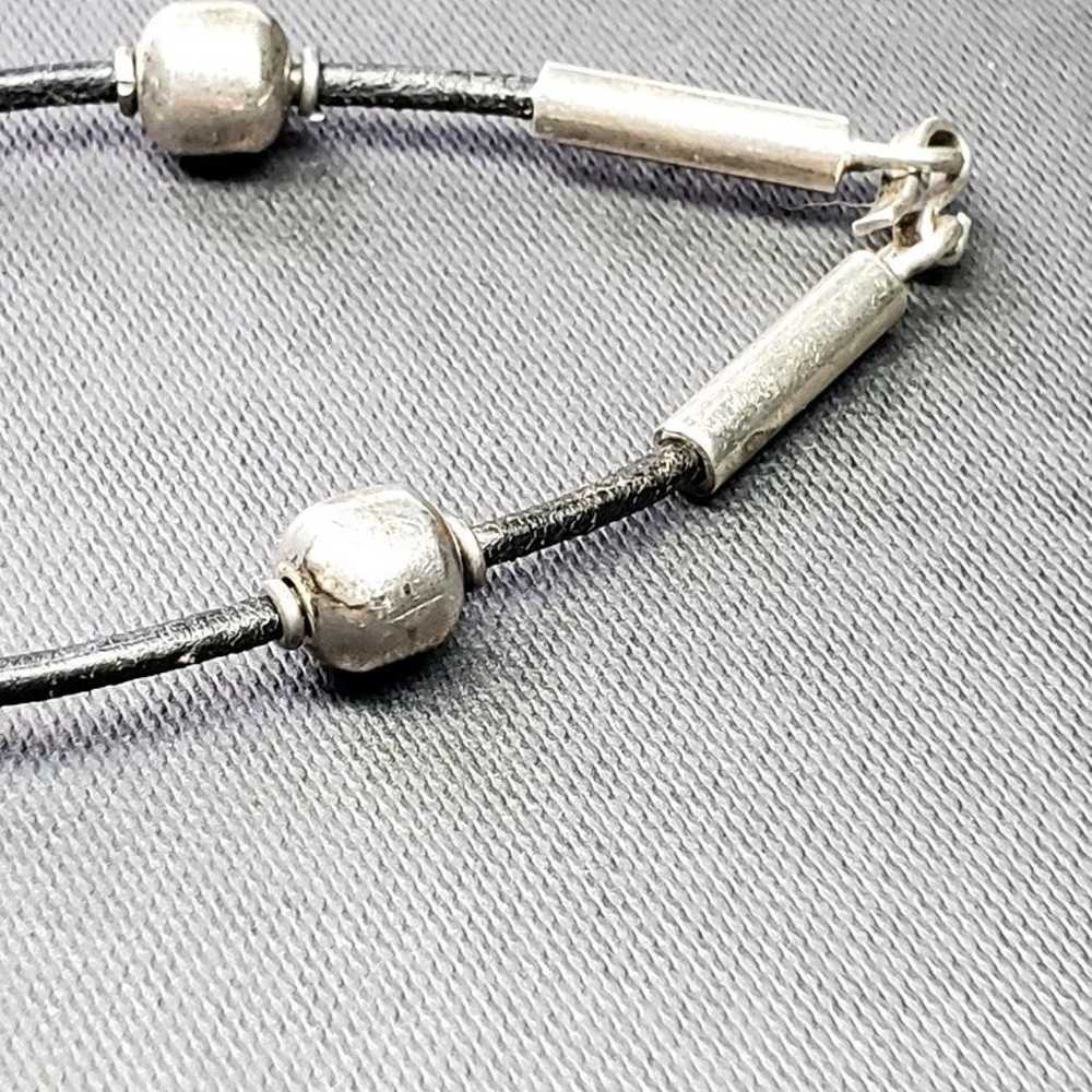 Sterling silver bead vintage bracelet 7 inch - image 6