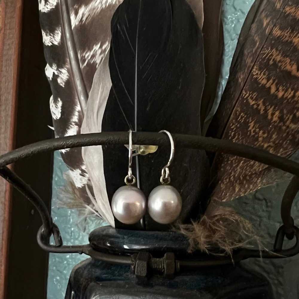 Vintage Freshwater Pearl Dangle Earrings - image 1