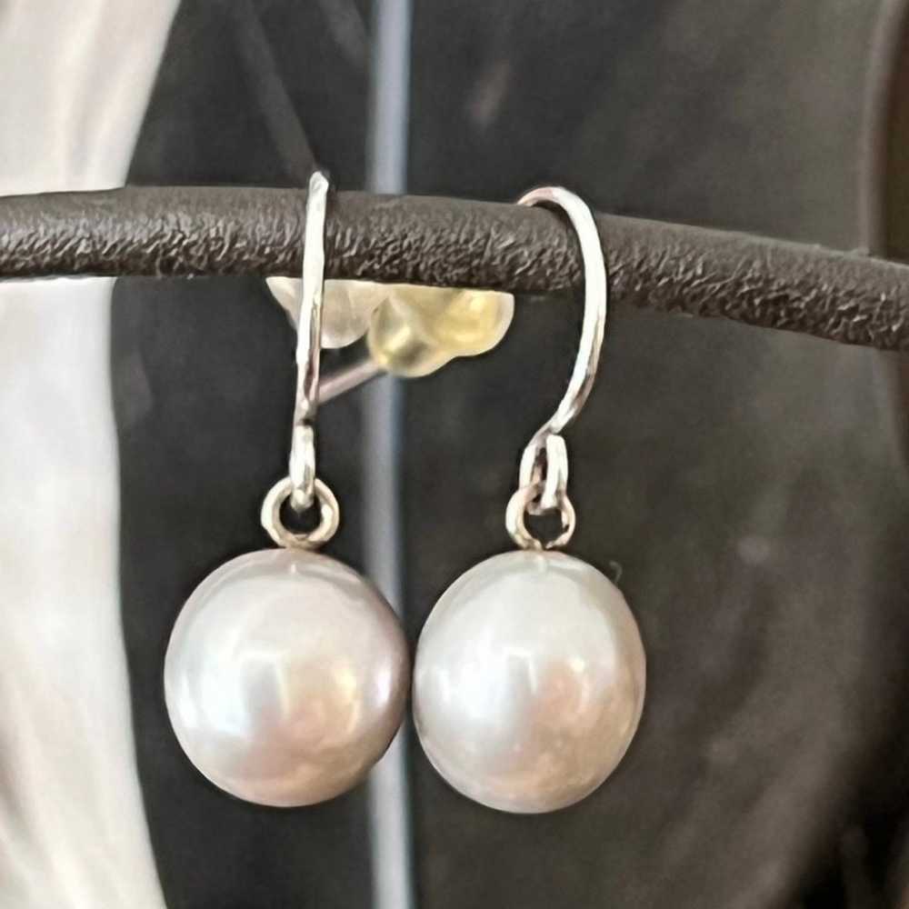 Vintage Freshwater Pearl Dangle Earrings - image 2