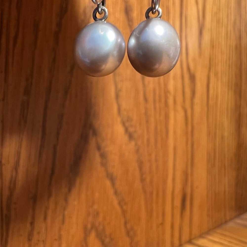 Vintage Freshwater Pearl Dangle Earrings - image 3