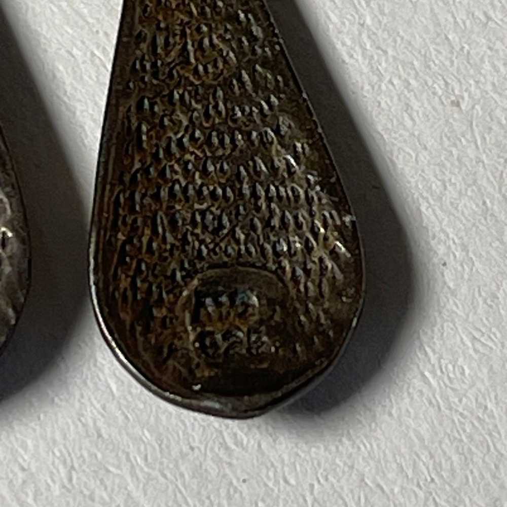 Vintage Silver Abalone 925 Teardrop Earrings - image 8