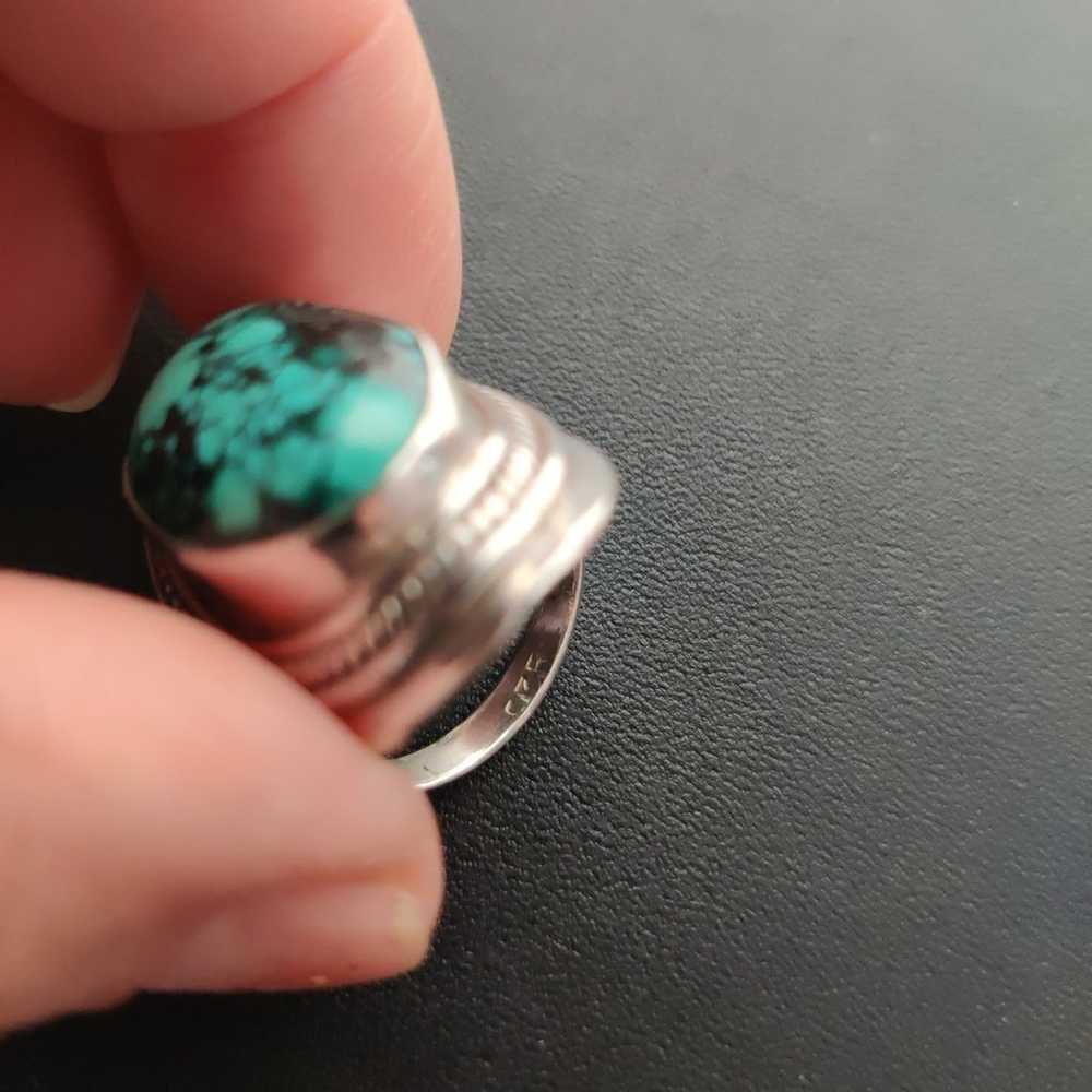 Southwest style Turquoise Sterling Silver Ring - image 5