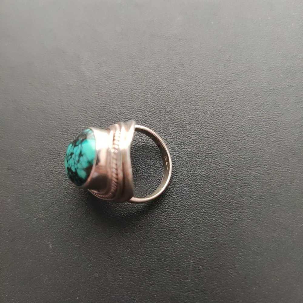 Southwest style Turquoise Sterling Silver Ring - image 6