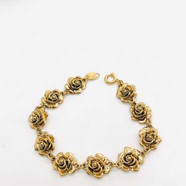 Vintage Rose Flower Bracelet - image 1