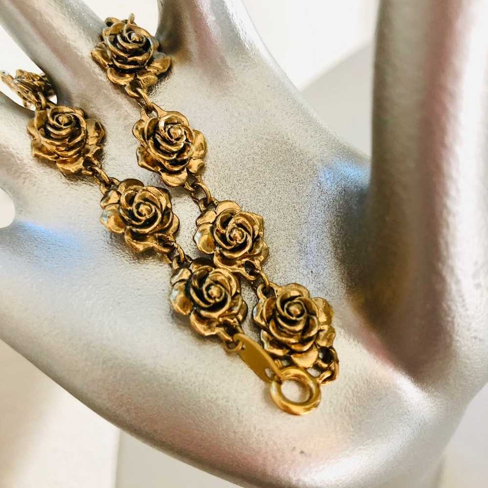 Vintage Rose Flower Bracelet - image 2