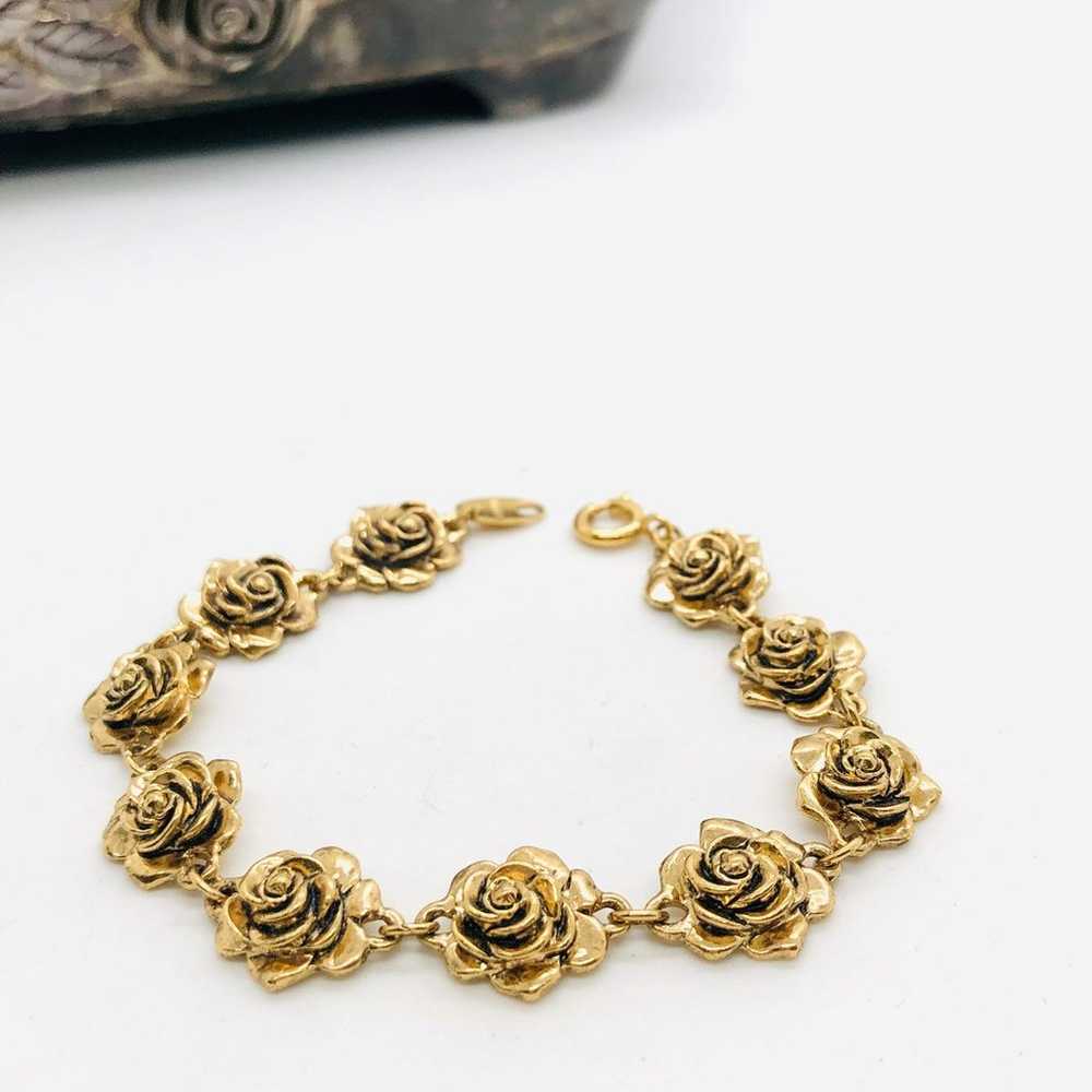 Vintage Rose Flower Bracelet - image 9