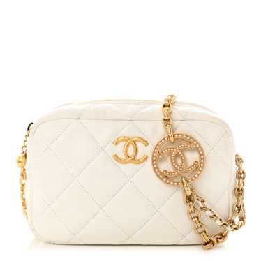 CHANEL Lambskin Pearl Quilted CC Mini Camera Case… - image 1